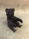 Antique Black Forest Carved Walnut Seated Bear Cub 3 5  Desk Holder Switzerland