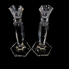 Waterford Odessa Candle Holders  Cut Lead Crystal 8   Ireland  2pc