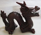 Vintage Chinese Dragon Statue heavy Red Resin Good Fortune Feng Shui