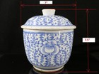 Antique Chinese Blue And White Porcelain Bowl W  Lid   Repaired