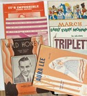 Vintage Piano Sheet Music 10 Piece Lot - Solos  Movie Themes  Patriotic