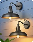 Edishine Dusk To Dawn Outdoor Wall Lights 2pack Farmhouse Gooseneck Sconce Black