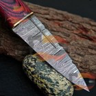 Handmade Celtic Scottish Genuine Damascus Steel Sgian Dubh Dirk Knife  sheath