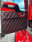 Kenworth W900 t660 2007   Up Door Panel Set Gray Lea Black Stitching   Buttons