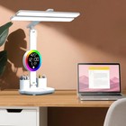 Led Desk Light Dimmable Reading Night Lamp Usb Rechargeable Touch Sensor W clock