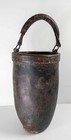 Antique 19th C  Green Painted Leather Fire Bucket With Great Surface