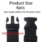 4 Pack Black Luggage Straps  Adjustable Travel Belt For Suitcases  Secure Buc   