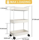 Baby Diaper Caddy  Plastic Movable Cart For Newborn Nursery Essentials Beige 