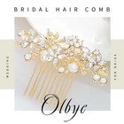 Gold Flower Hair Comb Crystal Bridal Headpiece Clips For Brides Bridesmaids