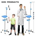 Iv Pole With Wheels Medical Portable Iv Stand With 4 Hooks And Tray  52 3    To 70