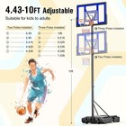 Portable Basketball Hoop With Wheel Basketball Goals 4 4-10 Ft Height Adjustable