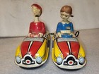 Two Vintage Marx Tin Wind Up Dipsy Doodle Bumper Cars