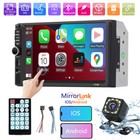 7in Double 2 Din Car Mp5 Player Bluetooth Touch Screen Stereo Radio With Camera