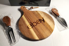Ebay Brand Swag Wooden Wood Cheese Charcuterie Board   Utensil Set New In Box