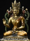 9 2  Old Tibet Copper Painted Carving Buddhism Free Tara Guanyin Goddess Statue