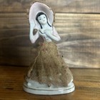 Antique Japanese Porcelain And Lace Girl Figurine