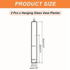 2 Pack Large Hanging Glass Vase Planter For Home Decor  Black
