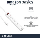 Amazon Basics Surge Protector Power Strip  6-outlet  790 Joules  Led Indicator  