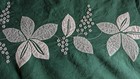 Vintage Green   White Applique Banquet Tablecloth   12 Napkins  Hand Embroidery