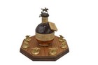 Illuminated Blanton s Bourbon Cork Stopper Display Octagon Oak   Blantons