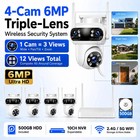 Outdoor Home Security Camera System Wireless 4k 10ch Nvr Triple Lens Wifi Camera