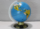 Vtg Metal World Globe Ohio Art Zodiac Signs On Base 1950 s Desk Top
