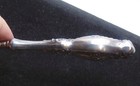 Antique Sterling Silver 7  Button Hook lace Puller Floral Design Art Nouveau