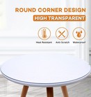 60 Inch Dia Upgraded Version Round Clear Furniture Table Protector 1 5mm Thic   