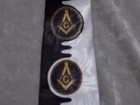 Black White Necktie Square Compass  Masonic Blue Lodge Freemason Fraternity New 