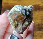 Hessonite Garnet Crystal Cluster Gemstone On Matrix Rock Mineral Specimen