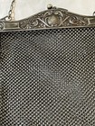 Antique Victorian Silver Tone Chain Link Mesh Handbag Purse
