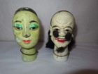 Antique 1800s Chinese Asian  Opera Dolls Puppets Handmade Hand Carved Signed