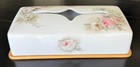Vintage Limoges Porcelain Tissue Box Cover With Hand Painted Roses