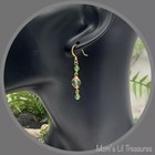 Handmade Pink Green Translucent Glass Crystal Beaded Necklace Earrings Set