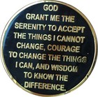 34 Year Aa Sobriety Medallion Black Gold Silver Bi Plated Recovery Chip