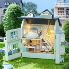 Diy Miniature Wooden Dollhouse Furniture Kit mini Handmade Doll House With Led