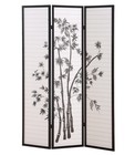 3 Panel Black Oriental Shoji Screen   Room Divider