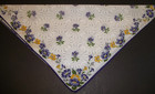 Vintage Ladies Floral Handkerchief Hankie Purple   Yellow Flowers