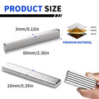 Powerful Neodymium Bar Magnets  12 Pack Rare Earth 60x10x3mm  Silver 