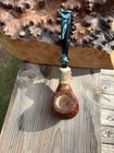 Tan Maple Apple Tobacco Pipe With Dark Green Ripple Acrylic Stem