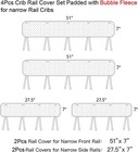 4pcs Quilted Standard Crib Rail Cover Protector Safe Teething Guard Wrap White