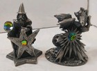 Lot Of  7  Pewter Figures Myth   Magic Starspell Wizard  The Dragon Of Light    