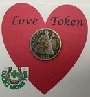 Love Token 1875 Liberty Seated Silver Dime Initials M  M  G 