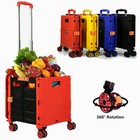 Foldable Utility Cart Portable Rolling Crate Handcart For Travel Shopping Storag