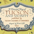 Tucson Arizona 1943 Pictorial Map Reprint Vintage Art Print 24x30 Wall Decor
