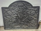Antique 17th Century Large Charles Rex Cast Iron Fireback Oak Tree King Charles 