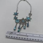Disney Store Elsa Frozen Necklace Dress Up Jewelry Snowflake Silver Blue