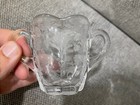 Vintage Antique Clear Etched Glass Creamer   Sugar Dish W  Floral Decoration
