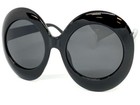 Oversized Exaggerated Vintage Retro Sunglasses Large Big Funky Round Black Frame