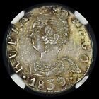 1839 India 1 Rupia     Ngc Au-58     Portuguese Goa Coin 1r Rupee    trusted   